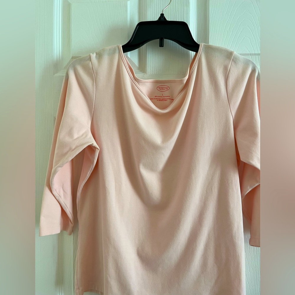 Light pink boat neck top